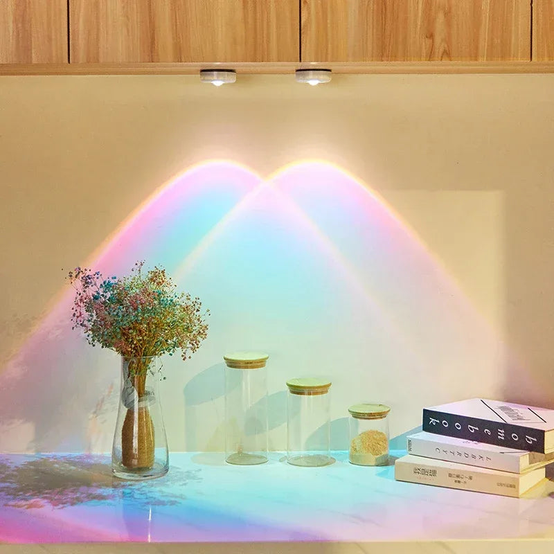 Cat Eye Cabinet Spotlight – Sunset & Rainbow LED Battery Night Light