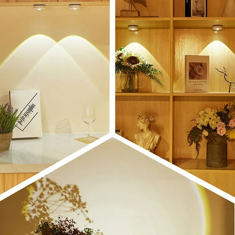 Cat Eye Cabinet Spotlight – Sunset & Rainbow LED Battery Night Light