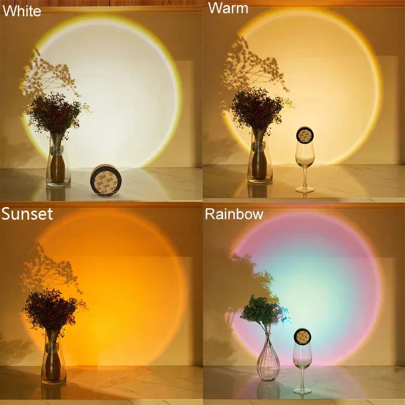 Cat Eye Cabinet Spotlight – Sunset & Rainbow LED Battery Night Light