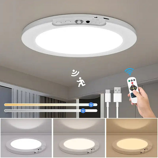 Motion Sensor Ceiling Light USB Rechargeable With Magnetic Mount