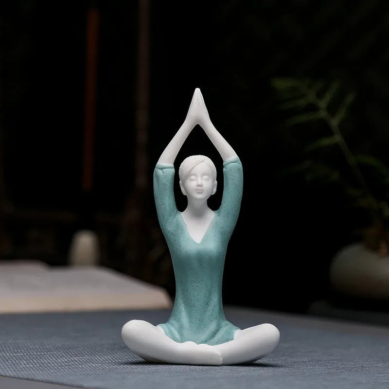 Zen Yoga Figurine Set – Minimalist Ceramic Meditation Sculpture