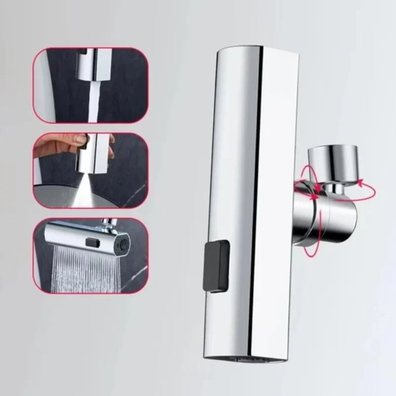 Waterfall Kitchen Faucet Sprayer Head 3-Mode Stream & Filter Nozzle