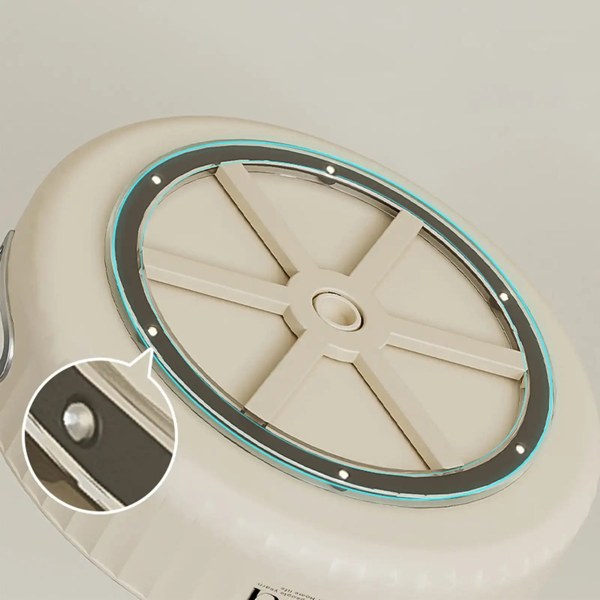 White Rotating Round Tray - 28cm Kitchen Turntable with Handles