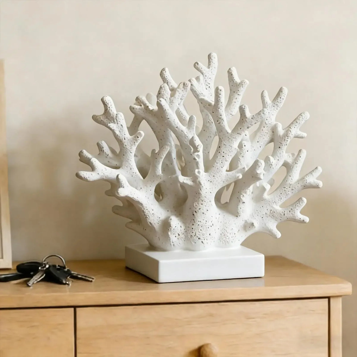 Coastal Coral Sculpture – Resin Ocean Reef Decor Statue