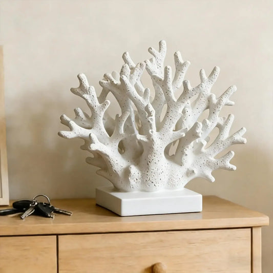 Coastal Coral Sculpture – Resin Ocean Reef Decor Statue