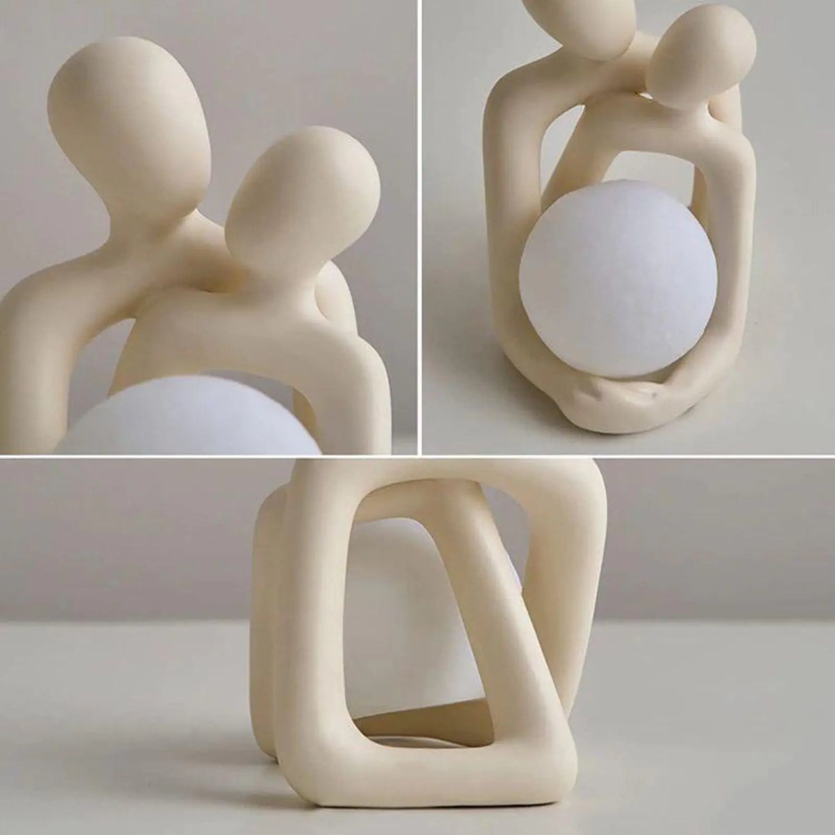Modern Loving Couple Resin Statue Heartwarming Home & Office Decor Accent