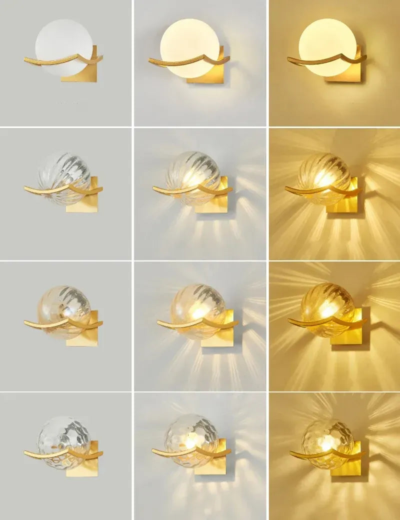 Post-Modern Moon LED Wall Lamp – Glass Globe Sconce