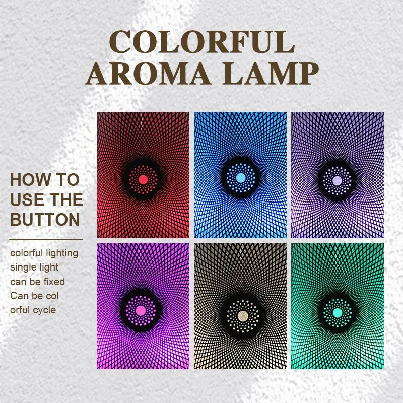Wrought Iron Aroma Diffuser 100ml Ultrasonic Humidifier & 7-Color LED Light