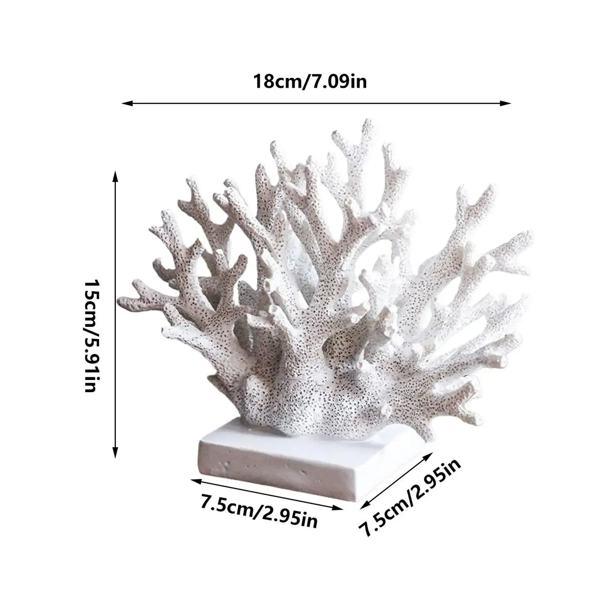 Coastal Coral Sculpture – Resin Ocean Reef Decor Statue