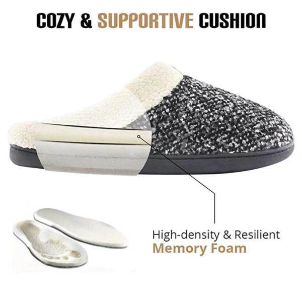 Women's Memory Foam Slippers – Plush Fleece, Anti-Slip, 2 Colors