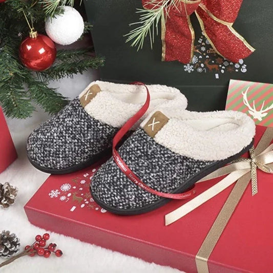 Women's Memory Foam Slippers – Plush Fleece, Anti-Slip, 2 Colors