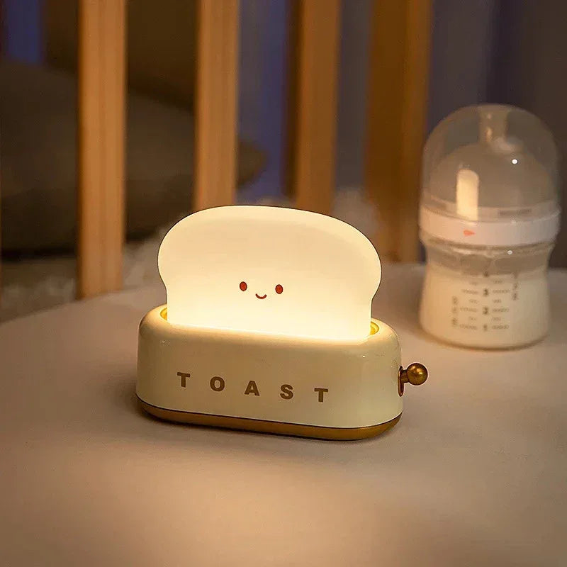 Bread Toast Nightlight – Rechargeable Toaster LED Lamp & Desk Decor