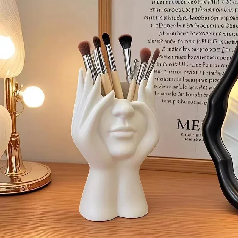 Human Body Art Storage Holder – Multifunctional Makeup Brush & Pen Stand