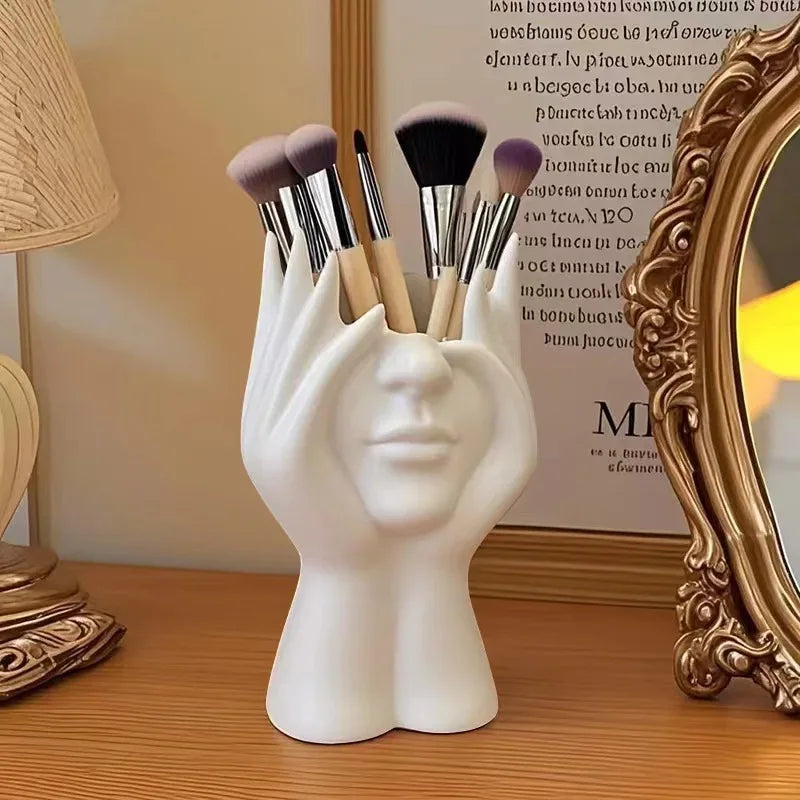 Human Body Art Storage Holder – Multifunctional Makeup Brush & Pen Stand