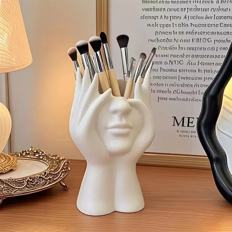 Human Body Art Storage Holder – Multifunctional Makeup Brush & Pen Stand