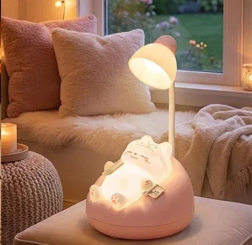 Cute Cat Scene LED Desk Lamp – 3-Mode Dimmable USB Rechargeable Night Light