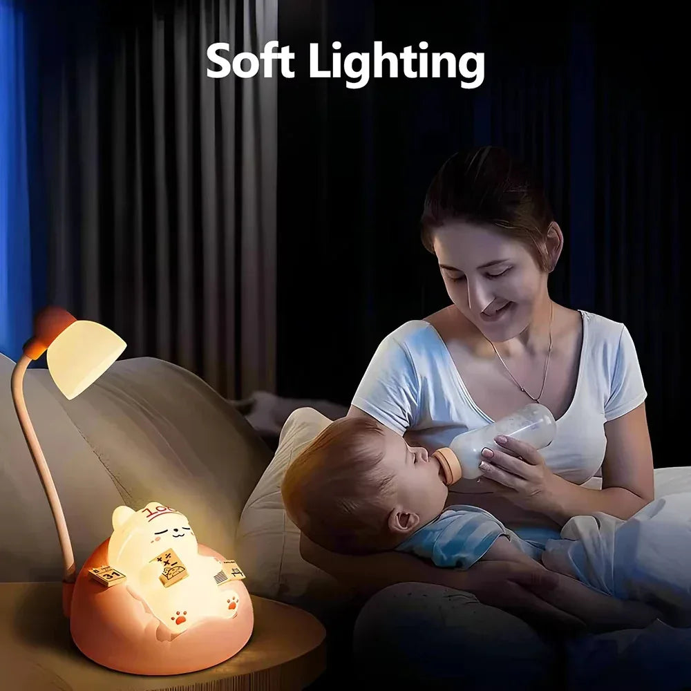 Cute Cat Scene LED Desk Lamp – 3-Mode Dimmable USB Rechargeable Night Light
