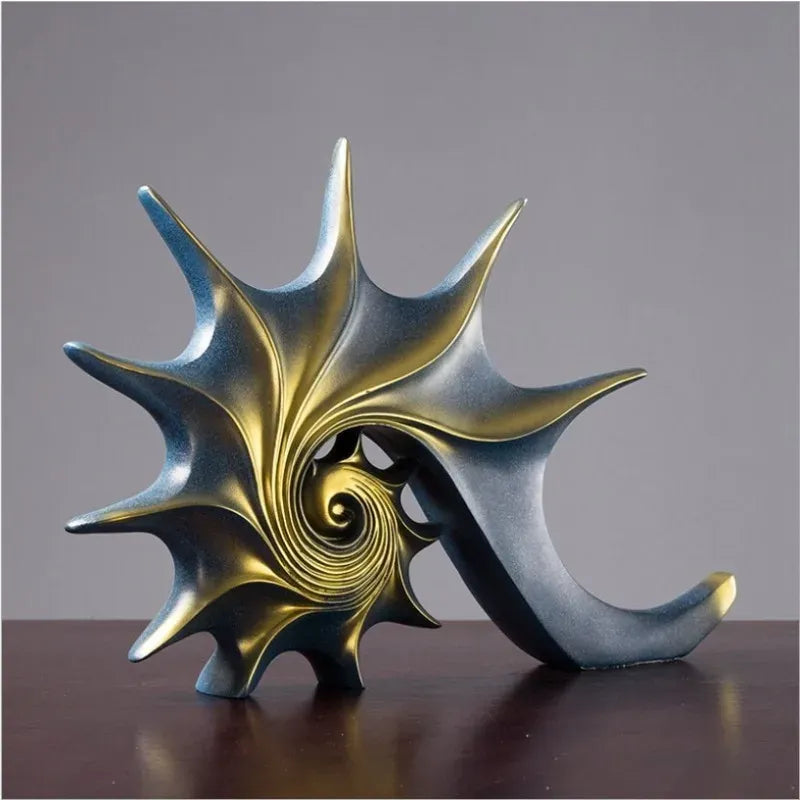 Modern Nautilus Shell Sculpture – Resin Ocean Decor