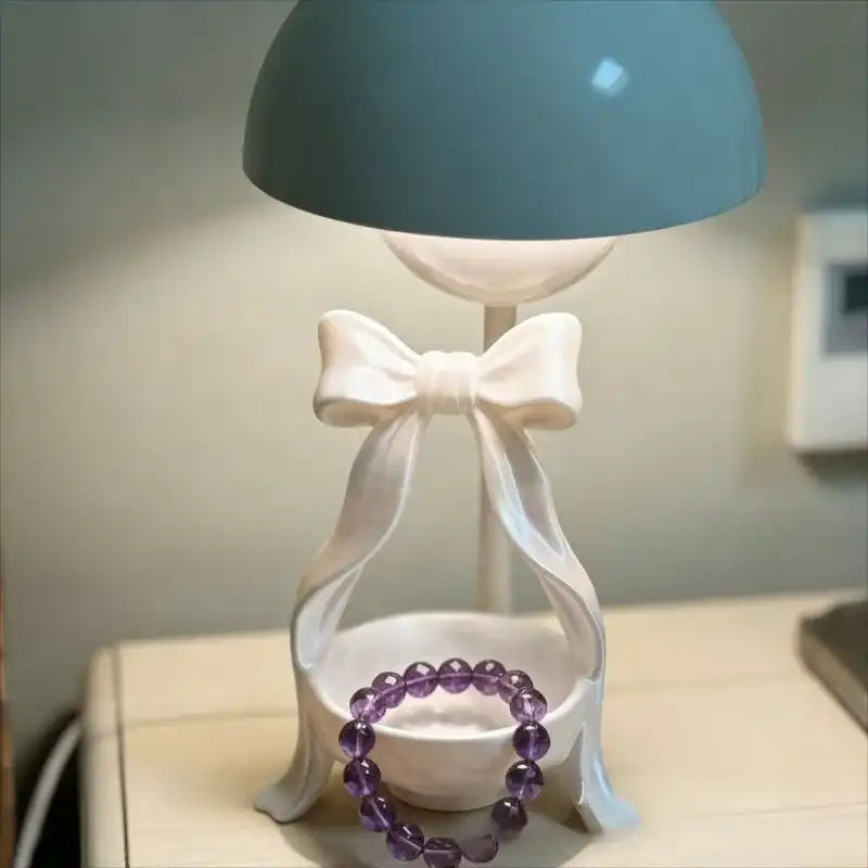 Bow-Shaped Jewelry Dish - 3D Printed Organizer with 3 Hooks