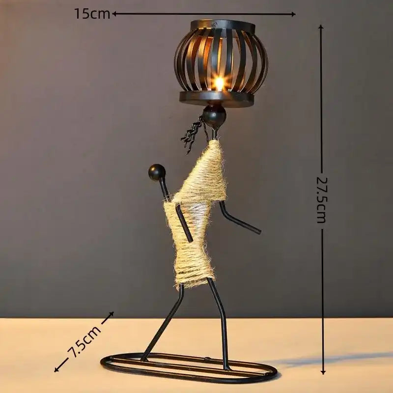 Nordic Metal Candlestick - Abstract Character Sculpture Candle Holder Decor