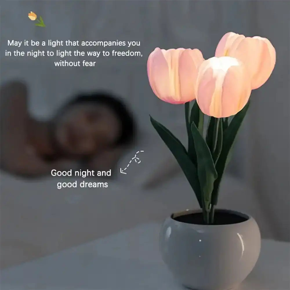 LED Tulip Night Light - High-Simulation Flower Atmosphere Lamp