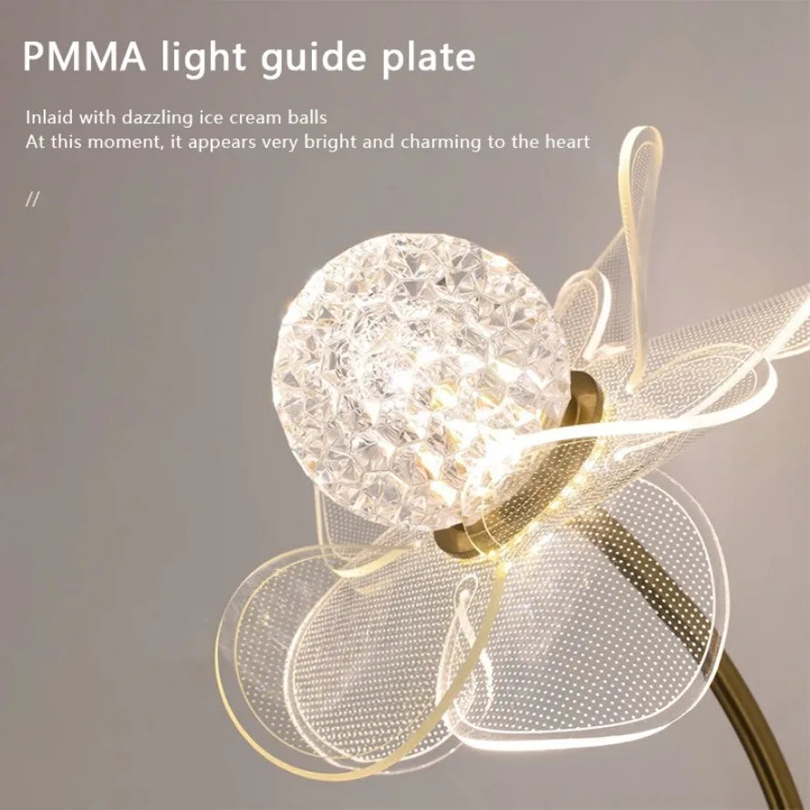 Nordic Floral LED Wall Light – Modern Luxury Iron Sconce