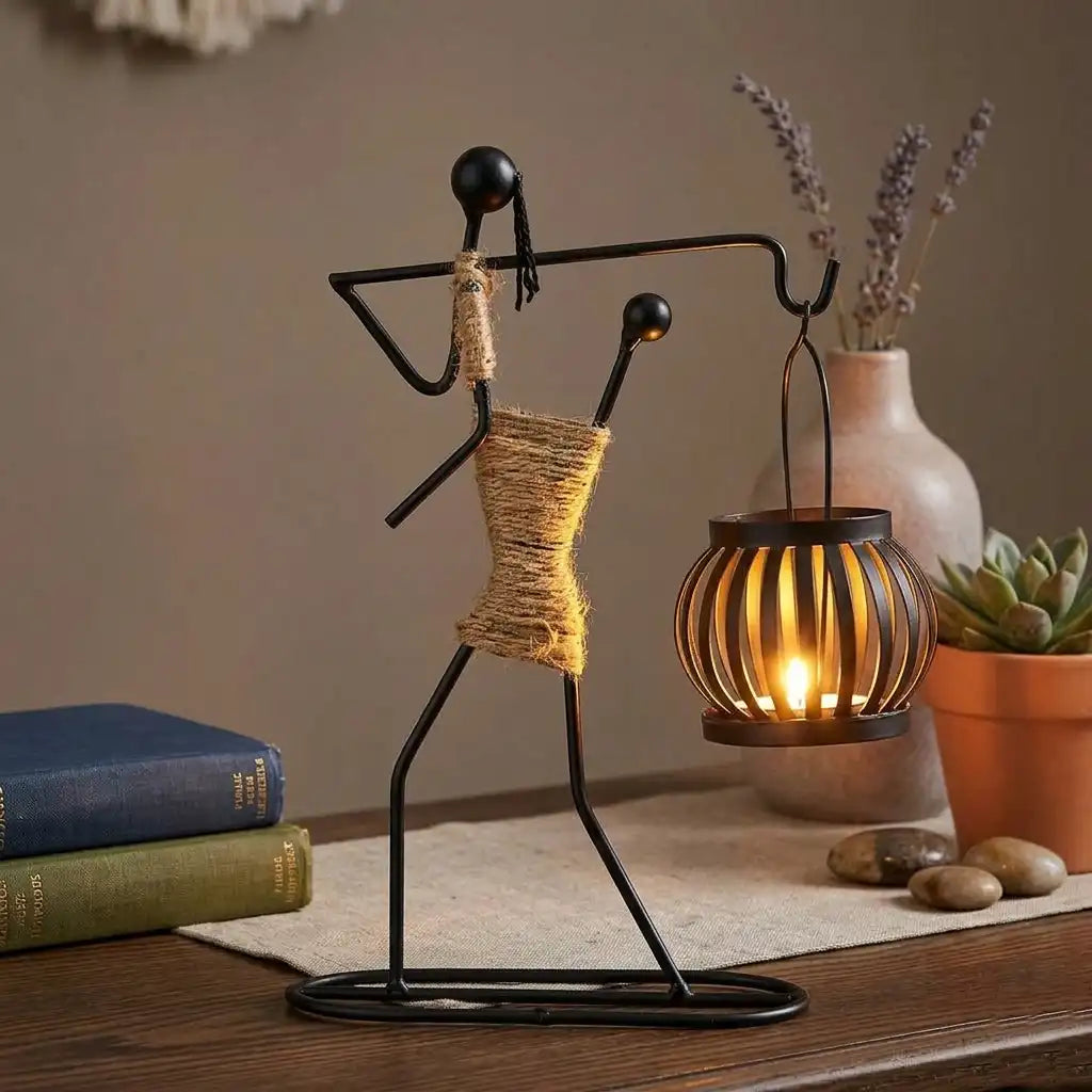 Nordic Metal Candlestick - Abstract Character Sculpture Candle Holder Decor