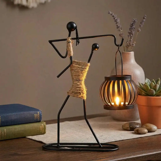 Nordic Metal Candlestick - Abstract Character Sculpture Candle Holder Decor