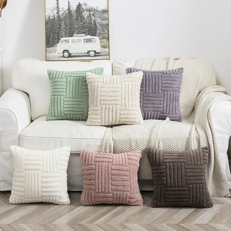 Luxury Boho Faux Fur Throw Pillow Cover – Soft Fluffy Cushion Case 3 Colors