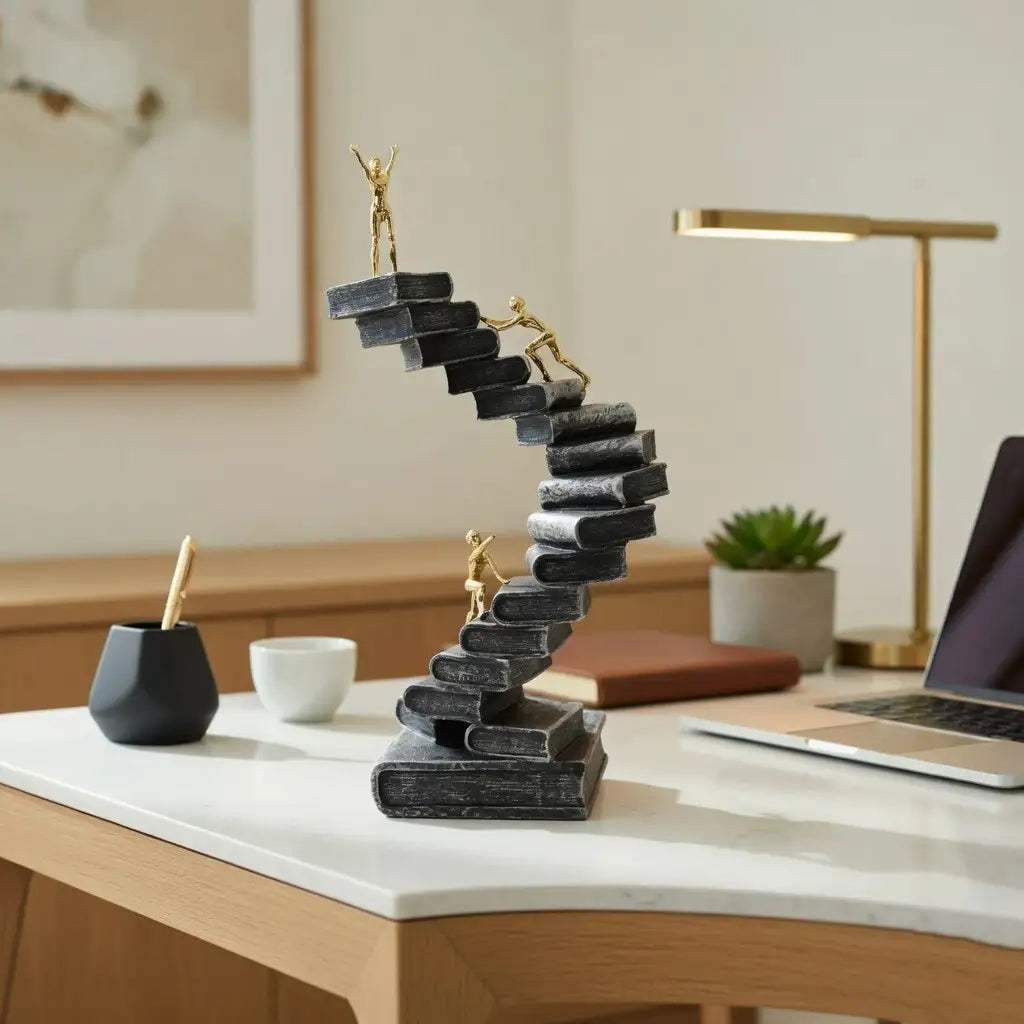 Success Ladder Sculpture – Motivational Resin Climbing Statue