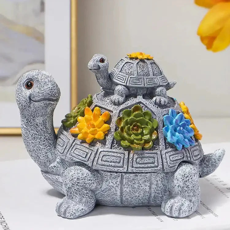 Turtle Succulent Ashtray – Resin Turtle Decor with Lid