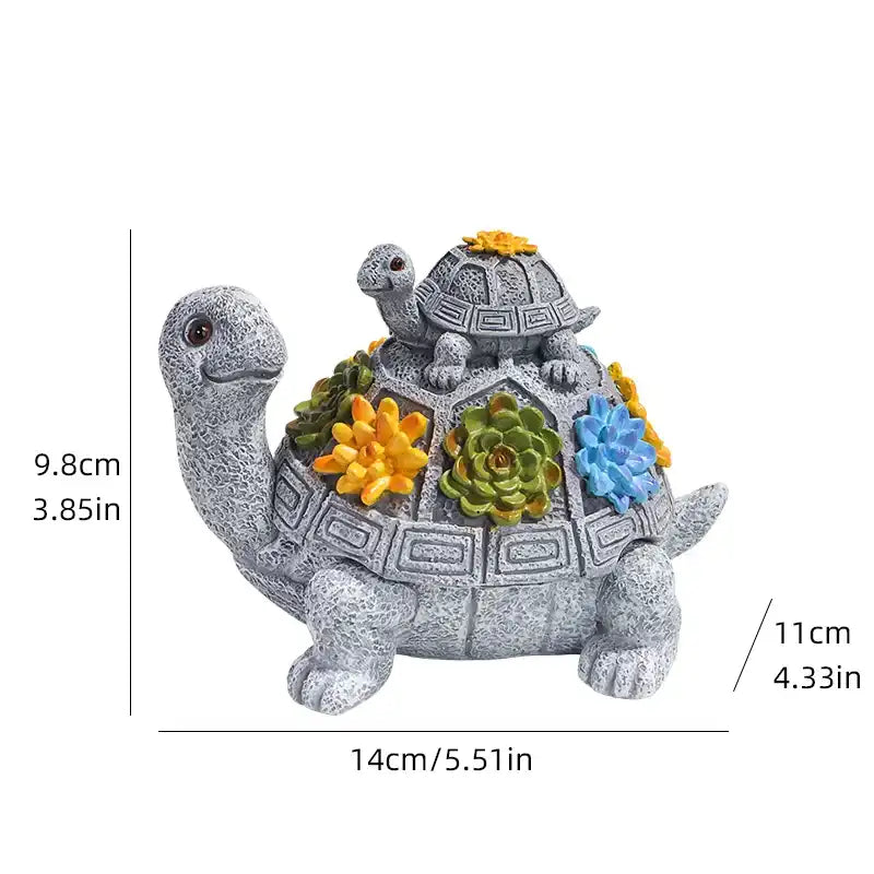 Turtle Succulent Ashtray – Resin Turtle Decor with Lid