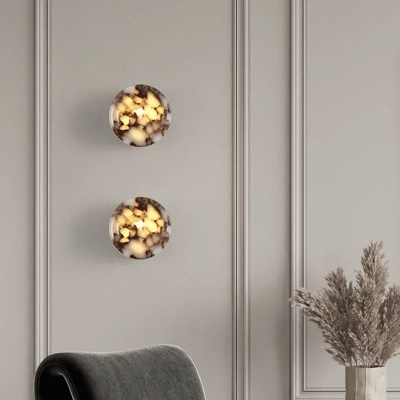Marble Stone LED Wall Lamp – Luxury Cylindrical Sconce
