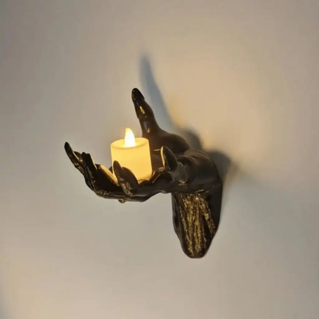 Wall-Mounted Creepy Hand Candle Holder -  Hand Wall Decor