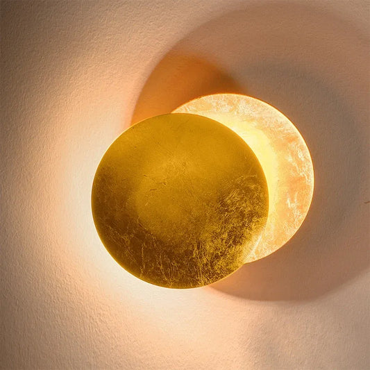 Moon Eclipse LED Wall Sconce – Modern Gold Round Lamp