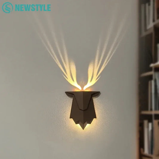 Deer Shadow LED Wall Night Light – Dimmable Bedside Lamp
