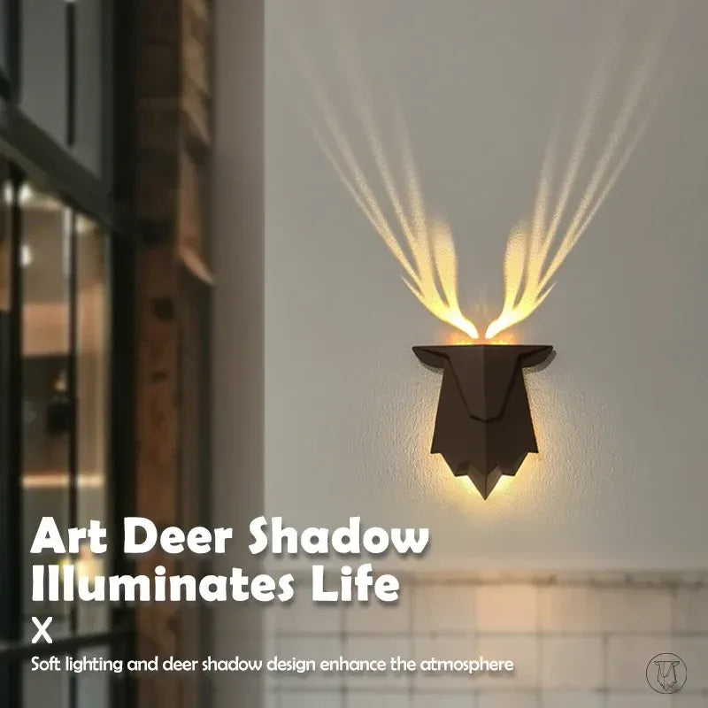 Deer Shadow LED Wall Night Light – Dimmable Bedside Lamp