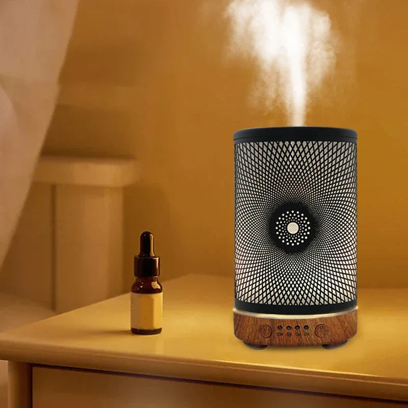 Wrought Iron Aroma Diffuser 100ml Ultrasonic Humidifier & 7-Color LED Light