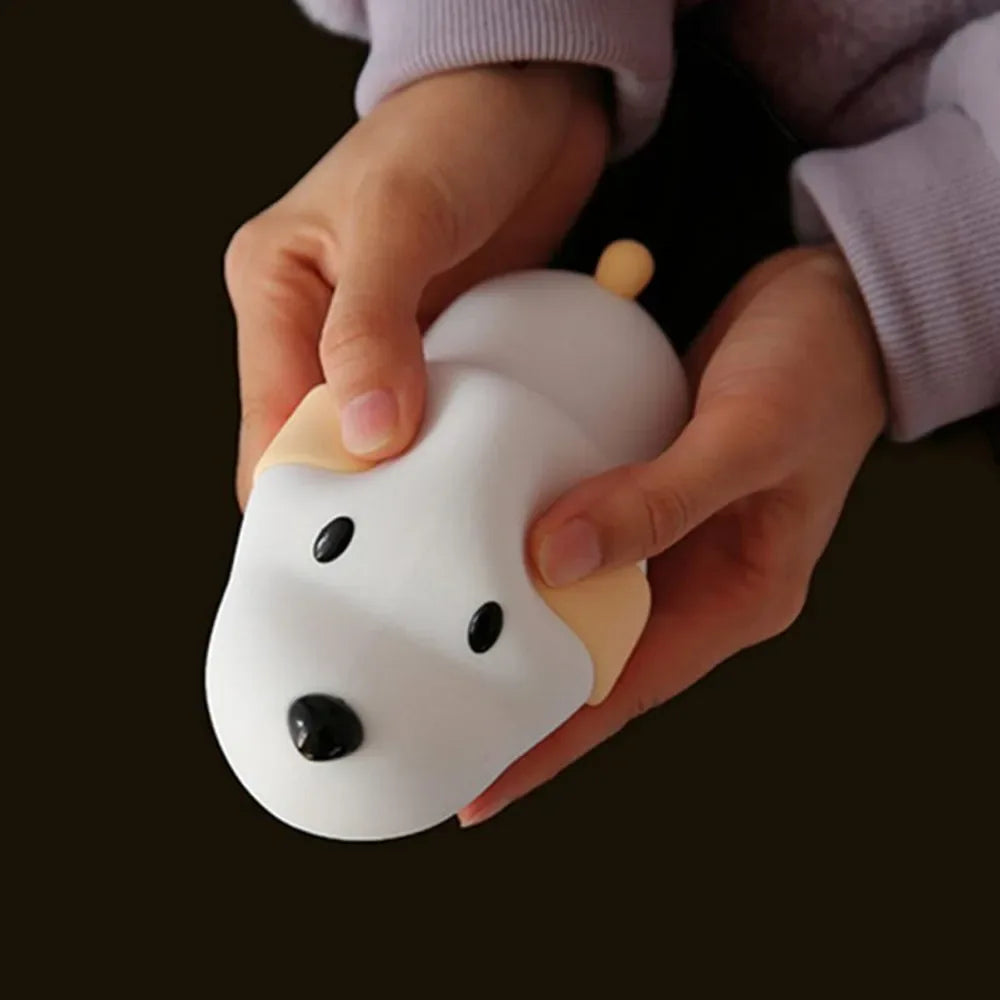 Dimmable Puppy Silicone Night Light – Touch Control & Timer Rechargeable Lamp
