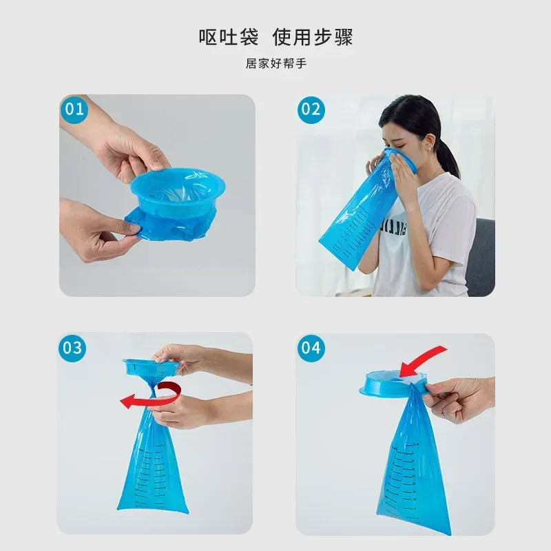 Disposable Vomit Bags with Snap Ring 1000ml Leak-Proof Emesis Bags