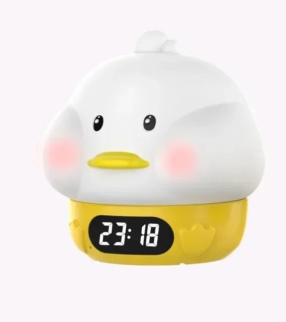 Duck & Cat Silicone Night Light – Alarm Clock RGB & Temperature Display