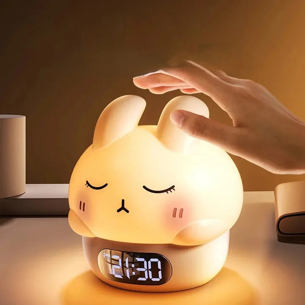 Duck & Cat Silicone Night Light – Alarm Clock RGB & Temperature Display