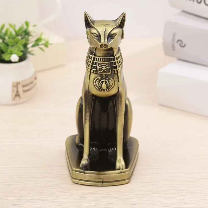 Egyptian Cat Statue – Retro Metal Bastet Figurine Home Decor Ornament