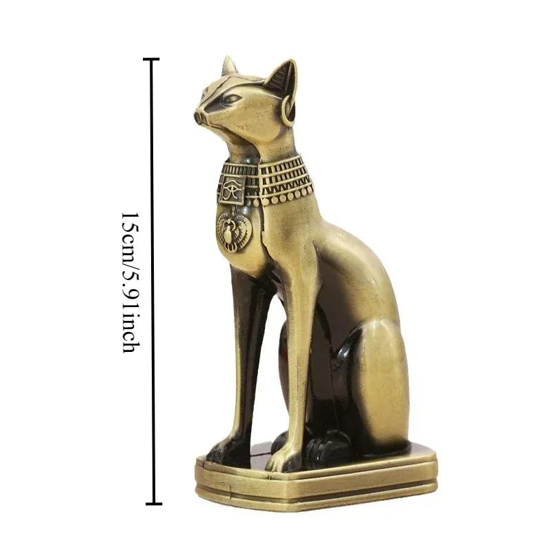 Egyptian Cat Statue – Retro Metal Bastet Figurine Home Decor Ornament