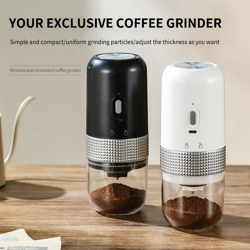 Portable Electric Coffee Grinder – Adjustable Ceramic Burr USB Mill