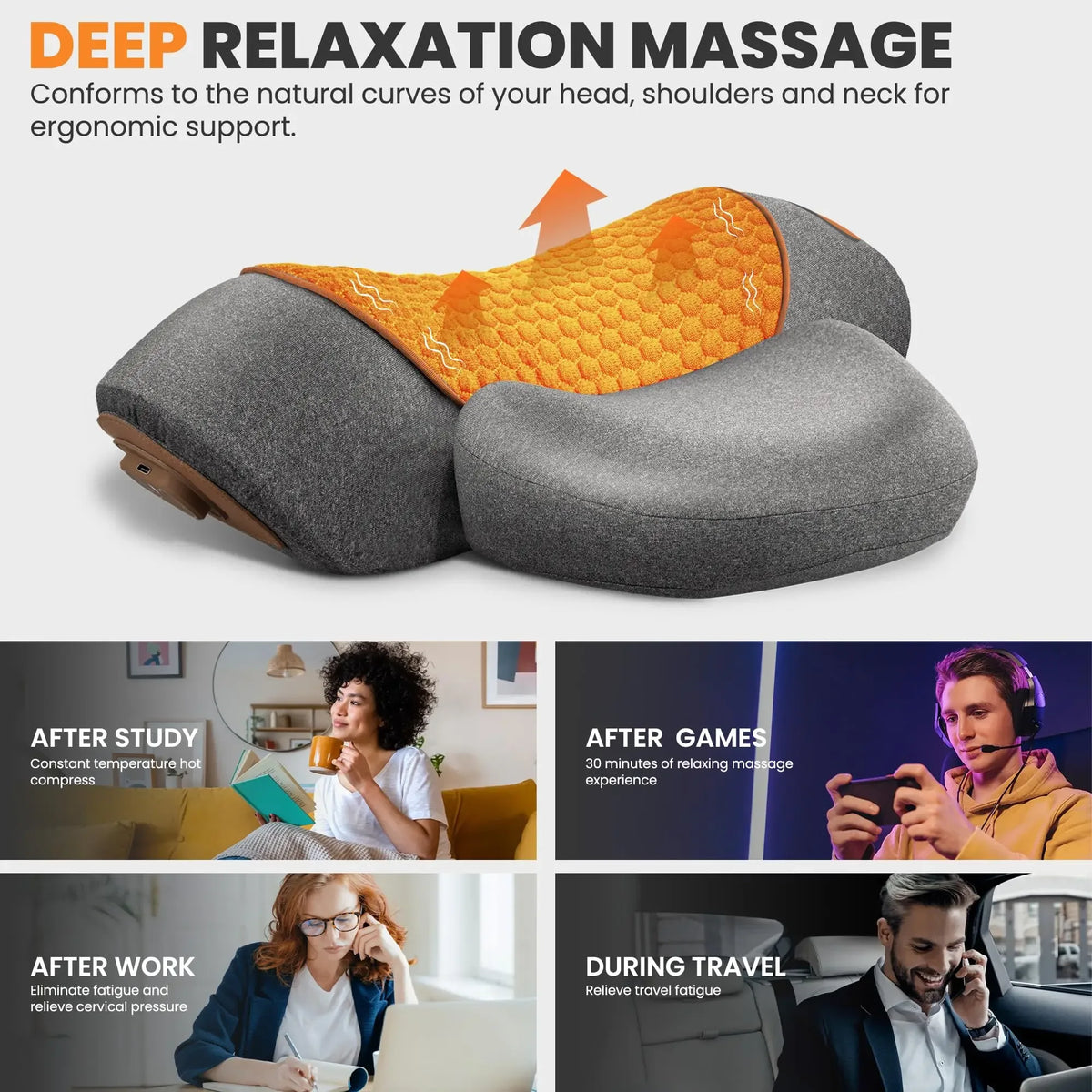 Electric Neck Massager & Heating Pillow Cervical Traction Vibration Massager
