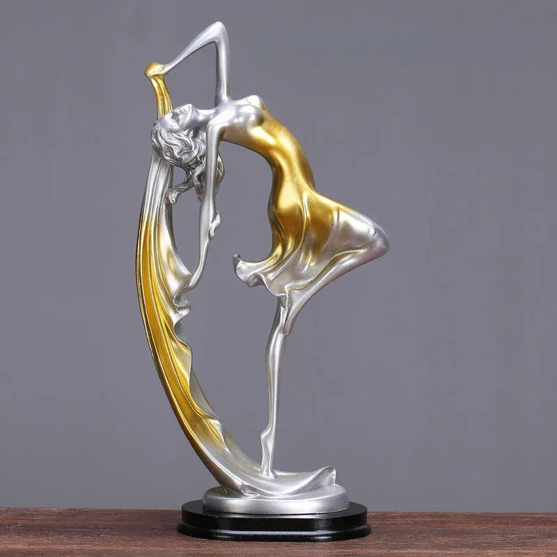 Elegant Dancer Sculpture – Contemporary Resin Art Accent