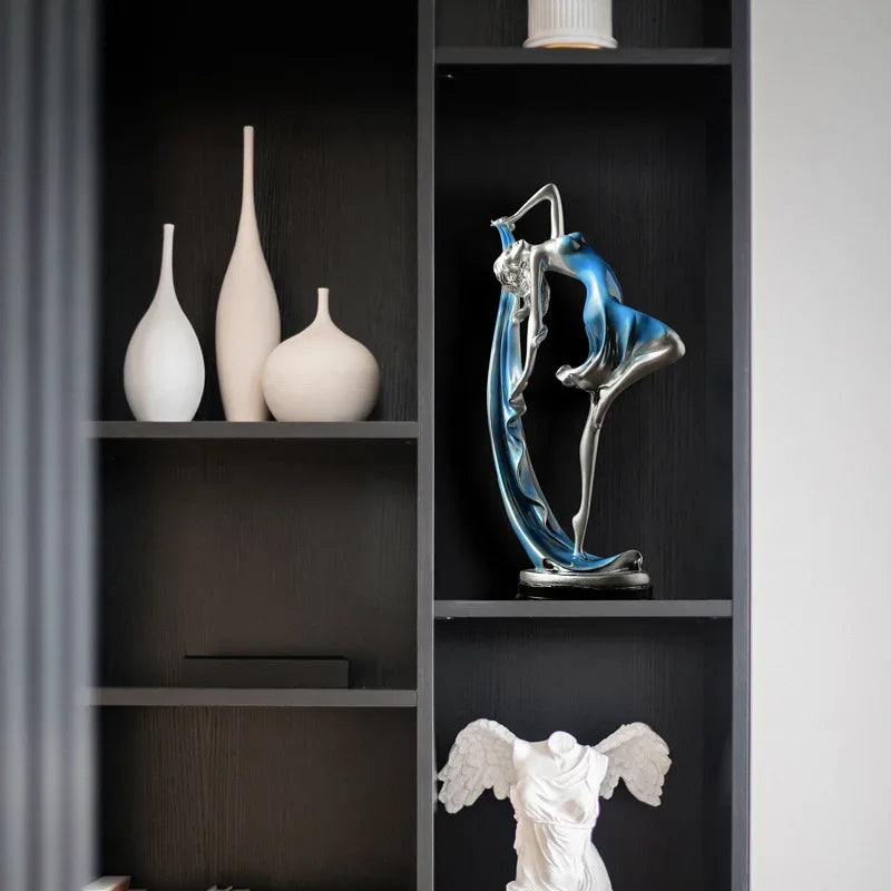 Elegant Dancer Sculpture – Contemporary Resin Art Accent
