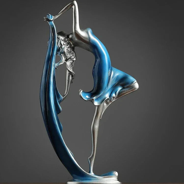 Elegant Dancer Sculpture – Contemporary Resin Art Accent