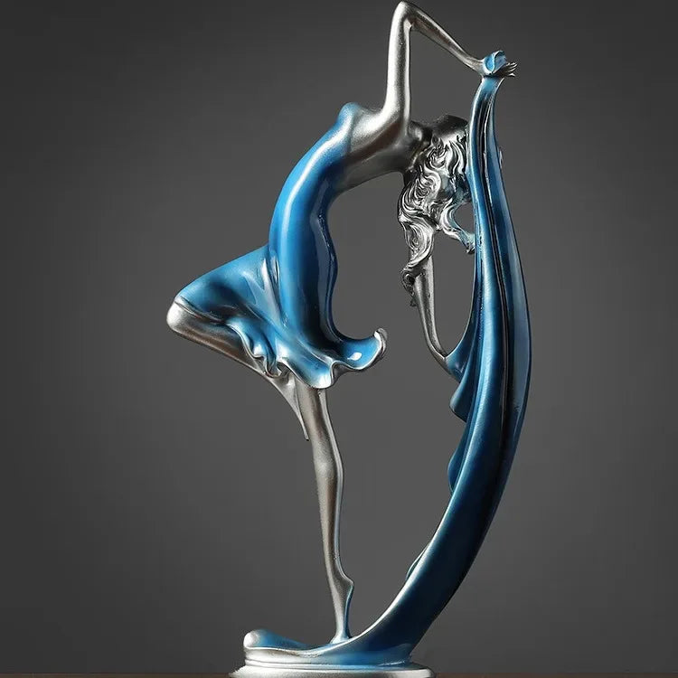 Elegant Dancer Sculpture – Contemporary Resin Art Accent
